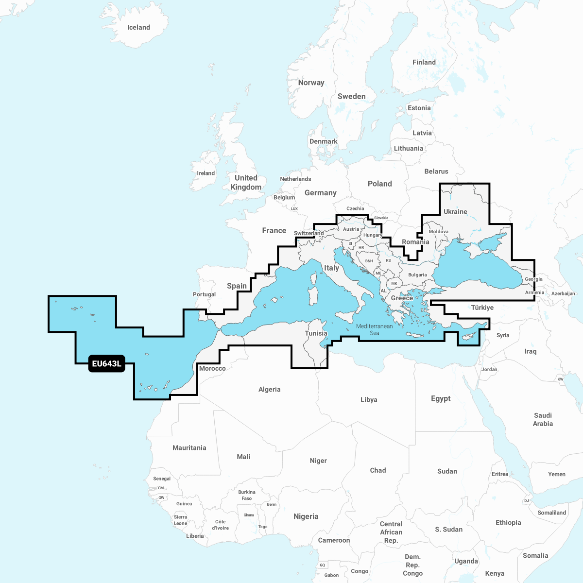 Navionics+ NAEU643L Mittelmeer & Schwarzes Meer