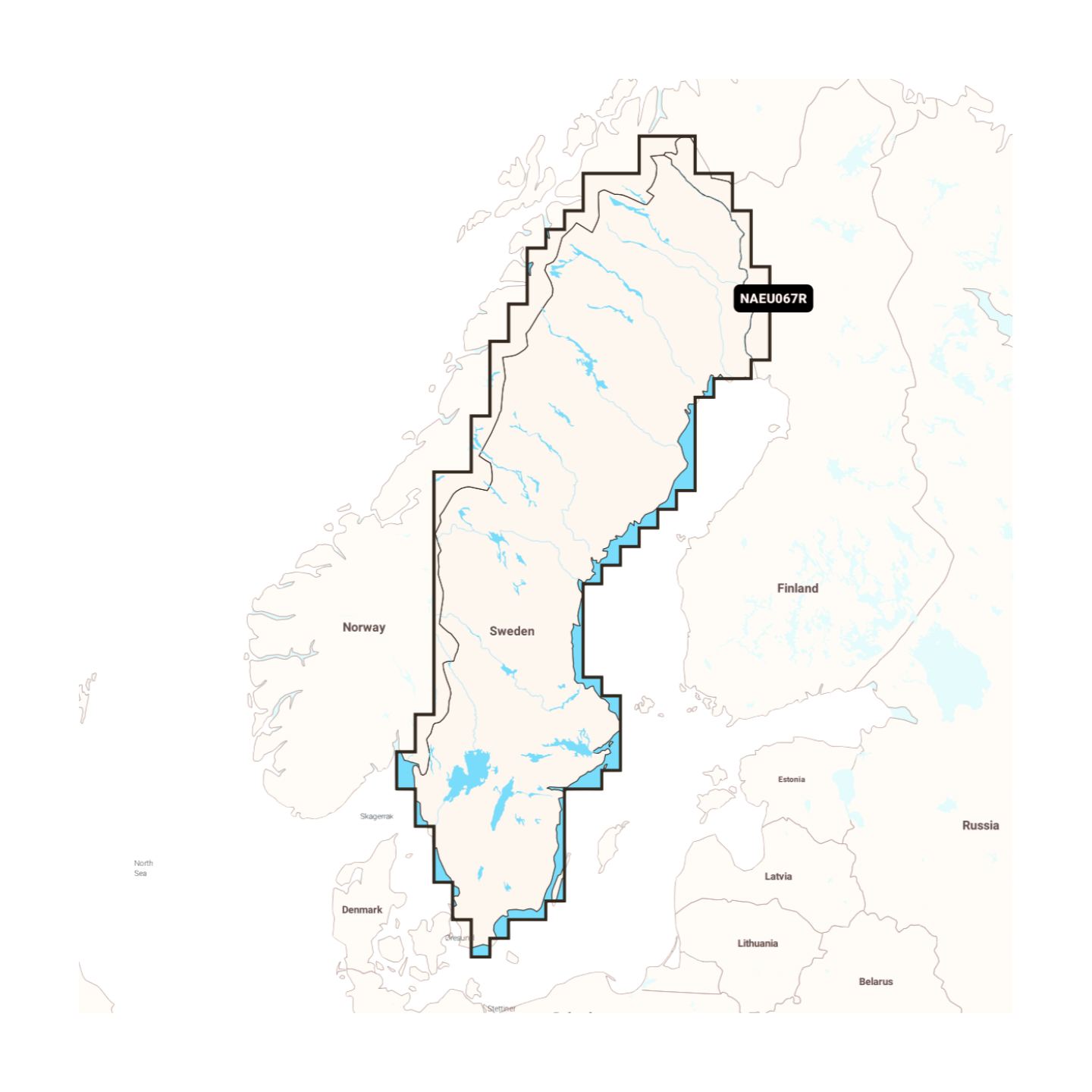 Navionics+ NAEU067R Schweden, Seen & Flüsse